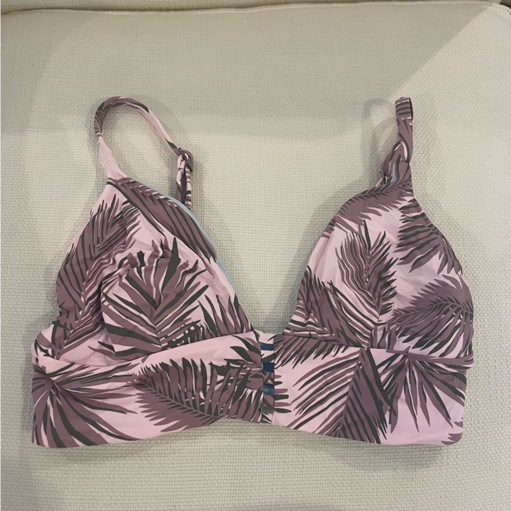 Maaji Pink and Mauve Leaf Print Bikini Top